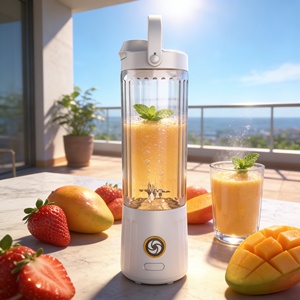 Mini-blender commercial portable, alimentation par voiture/batterie, récipient sans BPA, commande par bouton unique, blender à smoothie, shaker, fitness - Product Image 6