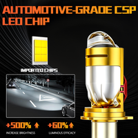 Phares automobiles JHS Light, lampe Fisheye, Golden M01J Z9 H4 9003 HB2, mini projecteur bi-LED, ampoule de phare pour moto et voiture
