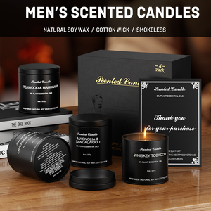 Juego de <span class=keywords><strong>Regalo</strong></span> de Velas Aromáticas para Hombre, Paquete de 4 Velas de Cera de Soja, Velas Masculinas de Lujo para el Hogar, Regalos Relajantes para Hombres, Papá, Esposo - Product Image 4
