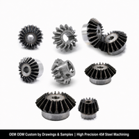 Engrenage conique droit non standard, sur mesure, avec gorge de clavette OEM 45 #   Acier trempé pour pièces de transmission d'automatisation à angle droit CNC