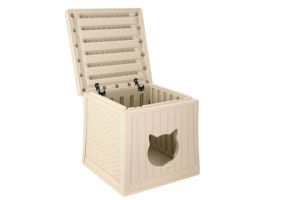 Casa <span class=keywords><strong>para</strong></span> <span class=keywords><strong>gatos</strong></span> de plástico con forma rectangular impermeable y resistente a la intemperie, casa <span class=keywords><strong>para</strong></span> <span class=keywords><strong>gatos</strong></span> apilable <span class=keywords><strong>para</strong></span> interiores y exteriores, casas prefabricadas - Product Image 2