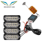 HearxinLED 12 LED sans fil lumière stroboscopique d'urgence voiture LED remorque camion voyant d'avertissement accessoire