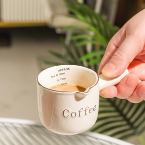 Tazza da Espresso in Ceramica Stile Italiano con Graduazioni - Tazza Dosatrice per Caffè e Brocca per <span class=keywords><strong>Latte</strong></span> per Estrazione Espresso e <span class=keywords><strong>Latte</strong></span> Art - Product Image 3