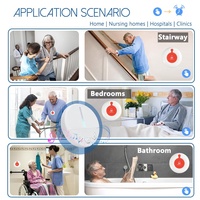 Sistema Inalámbrico de Llamada para Enfermeras - Receptor LED Portátil con Luz Intermitente, Botón de Llamada de Emergencia para Personas Mayores, para el Hogar, Clínica y Hospital