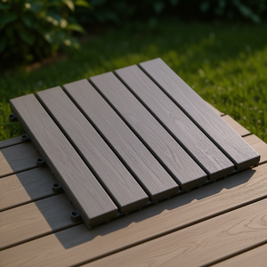 Baldosas de Madera de Acacia para Terraza, 11.8x11.8 Pulgadas, Color Gris Lavado, Sistema de Enclavamiento, para Exteriores - Product Image 2