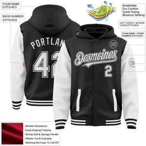 เสื้อฮู้ดดี้แบบมีซิป คอตตอนเบลนด์ สไตล์ Letterman สำหรับผู้หญิง มีกระเป๋า - Product Image 2