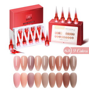 Etiqueta privada Macaron Glitter Nude Pink Blue Purple Hybrid Nail Art Gel Barniz Soak-Off UV Kit DIY Estilo francés LED/UV Cure - Product Image 2