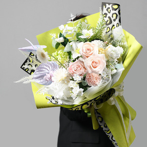 <span class=keywords><strong>Jungle</strong></span> Law Leopard Flower Papier d'emballage Imperméable Coréen Flower Shop Bouquet Papier d'emballage Matériel - Product Image 3