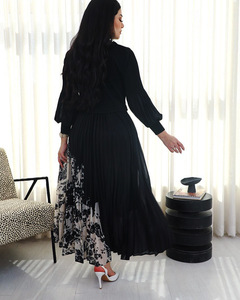 Vestido de Noche Elegante de <span class=keywords><strong>Issey</strong></span> Miyake, Estilo Moderno, Mangas Largas, Plisado, Estampado Floral, Talla Grande para Mujer - Product Image 5