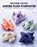 Peluche personnalisée Aurora Starfighter, fabricant OEM ODM de jouets en peluche, de la conception à la production pour les marques de détail nord-américaines et plus
