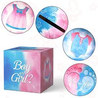 Révélation de sexe Baby Shower Décoration avec jeux de vote Boîte en papier Décorations de fête