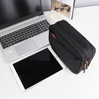Pochette de voyage personnalisée organisateur de câble Sac de rangement numérique portable double couche étanche Organisateur de câble de données