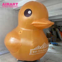 Modèle de canard jaune gonflable géant personnalisé avec casque et lunettes de soleil pour décoration d'événements et d'expositions en centre commercial