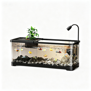 Nouveau terrarium écologique pour <span class=keywords><strong>tortues</strong></span> avec couvercle et plateforme de basking, terrarium de bureau pour reptiles pour la décoration de la maison - Product Image 2