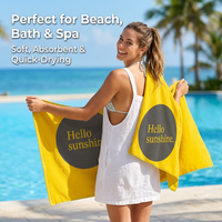 Luxury 100% Cotton Yarn Dyed Jacquard Beach Towel, Oversized Bath Sheet 90x180cm, 550GSM Plush Travel Spa Yoga Towel