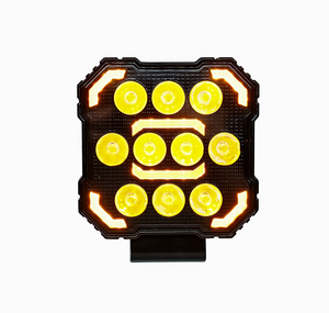 Phare <span class=keywords><strong>de</strong></span> travail LED carré avant <span class=keywords><strong>de</strong></span> 4 pouces pour moto, blanc et jaune, avec fonction flash et projecteur auxiliaire - Product Image 2