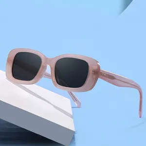 2024 модные французские Винтажные Солнцезащитные очки ярких цветов Y2K фирменный дизайн толстая оправа поляризованные солнцезащитные очки