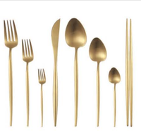 18/10 ensemble de couverts en or de luxe ensemble de couverts en acier inoxydable, ensembles de cuillères à baguettes coréennes