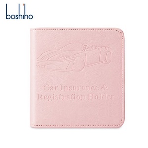 Boshiho Custom Auto Leather Cardholder PVC Driver's License Registration Registration <b>Document</b> Wallet Certificate <b>Bags</b> - Product Image 1