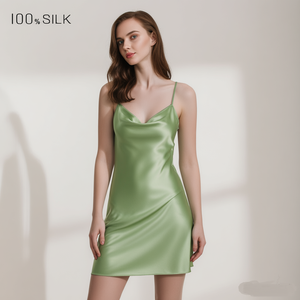 Pijamas de Seda de Morera 100% Pura de Lujo al por Mayor para Mujer, Elegantes, Transpirables, Lisos, Suaves, Bata, Camisón, Moda de Verano - Product Image 5