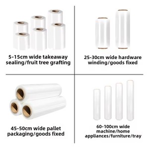 Prezzo di fabbrica 4 rotoli/cartone pellicola da imballaggio a prova di umidità 50m pellicola trasparente elasticizzata pellicola avvolgente stampa Logo - Product Image 2