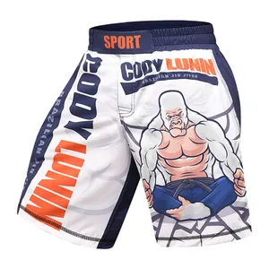 MMA Shorts para Homens Luta Grappling Shorts Mens BJJ Shorts para Homens Não Gi Mid Thigh