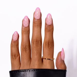 เล็บปลอมแบบกดติด 30 ชิ้น ลายจุดสีชมพูสไตล์ฝรั่งเศส น่ารักสำหรับสาวๆ สวมใส่ได้ทุกวัน รีไซเคิลได้ พร้อมกาวในตัว รับผลิตแบรนด์ส่วนตัว - Product Image 2