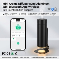 Diffuseur d'arômes sans fil mini sans eau 80 ml en aluminium, application WiFi française, 4000 mAh, fixation murale ou sur table, adapté aux animaux domestiques et aux enfants, design silencieux