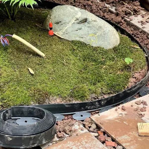 Bordure de jardin en PE légère et écologique Sunsbuild, 10,15 cm de hauteur, résistante à l'eau, avec attaches cachées, décoration de jardin - Product Image 2