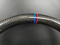 Fibre de carbone véritable pour volant en cuir, palettes de changement de vitesse M Sport, bande de couleur perforée, couleur personnalisée F30 F10 X3 X5