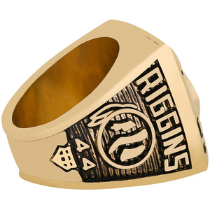 Anello del Campionato 1983 dei Washington Redskins, Anello di Moda in Lega con Cristalli Micro-incastonati, Anello da Uomo Placcato Oro con Motivo Geometrico - Product Image 4