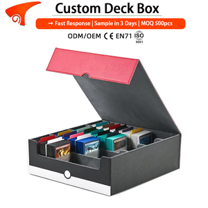 Boîte de rangement pour cartes de jeu de société 4 Stopper Deck, rouge et blanc, organiseur de cartes pour TCG PTCG, capacité de plus de 3000 cartes - Product Image 1