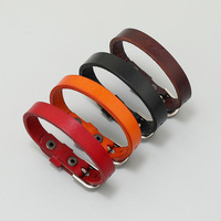 Bracelet boucle de ceinture en cuir de vachette réglable multicolore simple accessoires de mode Bracelet en cuir vintage pour hommes