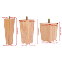 4 pièces pieds de meubles en bois massif 6/10/15cm pieds de chaise de Table de lit carrés pour armoires de canapé accessoires de maison contemporains pour la cuisine