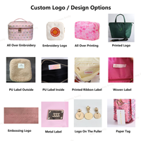 Sacs de rangement transparents personnalisables pour projets de broderie au point de croix, sacs de rangement imprimés, pochettes à fermeture éclair en toile, plastique et PVC pour maquillage