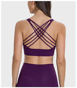 Sujetador deportivo de yoga para mujer al por mayor, top de fitness de talla grande con tiras, sexy, de alto impacto, con soporte y push-up, para entrenamiento de mujer y dama. - Product Image 3