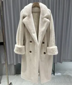 QC23005 New Arrival Hot Selling Faux Fur Trench long jacket