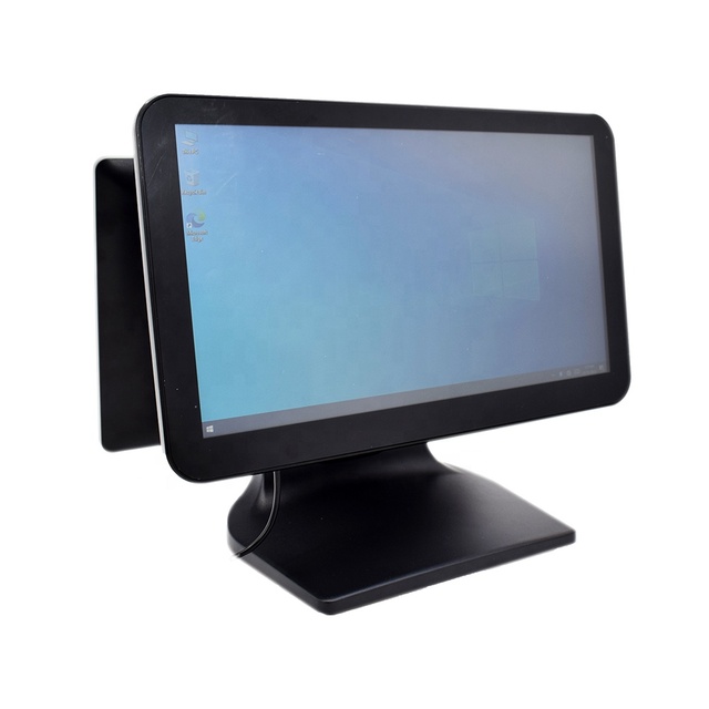 Plastic Screen Shell All-in-One Dual Screen 15.6 Inch Touch Screen POS Machine Cash Register System for Desktop Retail Business
