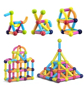 Ensemble de construction magnétique créatif pour enfants, 73 pièces, jouets éducatifs pour bébés, bâtons magnétiques, blocs de construction