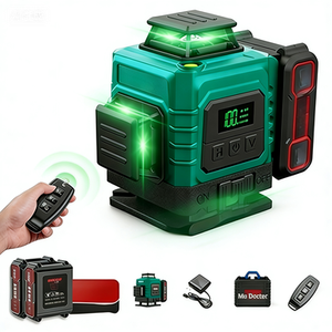 Niveles Láser, <span class=keywords><strong>Nivel</strong></span> Láser Verde de 16 Líneas, Diámetro de la Sonda de 5 mm, Precisión de 2 mm, Autonivelante Ajustable para Bricolaje con 2 Baterías de Iones de Litio - Product Image 1
