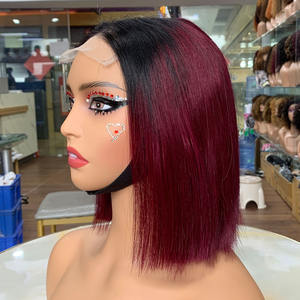 Peluca Bob de Cabello Humano Vietnamita 99j Premium de 8 Pulgadas |   Cabello Liso con Cierre de Encaje 4x4 - Product Image 5