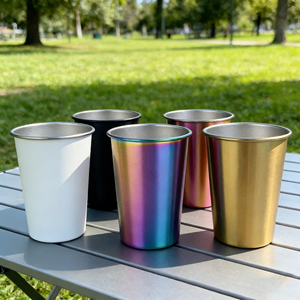 Mug en aluminium recyclable de 370 ml (9 oz) avec logo personnalisé, gobelet de fête, tasse à bière pour boissons froides à basse température, avec fonction de changement de couleur - Product Image 1