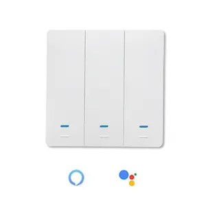 UK EU WiFi 3 Gang 2 Way Button Switch Tuya Smart Wall Switches with Voice Control and Family Share