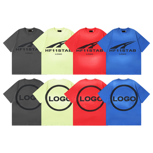 تيشيرتات رائجة على الطراز الأوروبي والأمريكى بطباعة عتيقة مغسولة بأكمام قصيرة وطباعة رقمية كلاسيكية كاجوال من القطن - Product Image 3