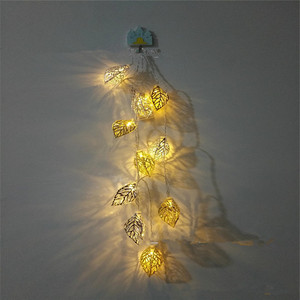 Christmas Crismas Festive DIY Decoration <strong>Light</strong> Gold Silver <strong>Leaves</strong> Shape Led String <strong>Light</strong> - Product Image 2
