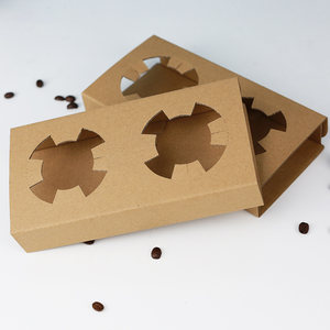 Free Sample Disposable Biodegradable Paper Cup Support <strong>Drink</strong> Coffee <strong>Carrier</strong> Holder Tray Handles Take Away Packaging - Product Image 5