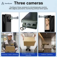 Serrure de porte intelligente Aurelysse Tuya avec reconnaissance faciale 3D, reconnaissance des veines palmaires, empreinte digitale biométrique et vidéo pour entrée principale