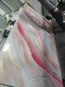 Panneaux muraux en PVC brillant, résistants au feu, imperméables et <span class=keywords><strong>anti</strong></span>-humidité, en feuille de marbre UV élégante de 3 mm, 1220x2440MM, prêts à découper - Product Image 3