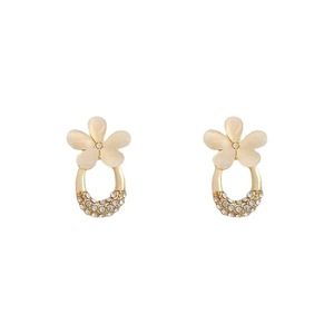 Silver Needle Cat's Eye Trendy <strong>Opal</strong> <strong>Stud</strong> <strong>Earrings</strong> Female Diamond Flower <strong>Earrings</strong> for Women NSJ-0004 - Product Image 4
