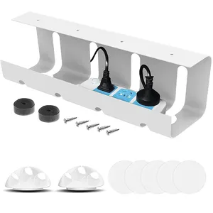 OEM in acciaio sotto la scrivania fili Organizer Power Strip gestione senza trapano sotto il tavolo Organizer sotto il vassoio di gestione dei cavi da scrivania